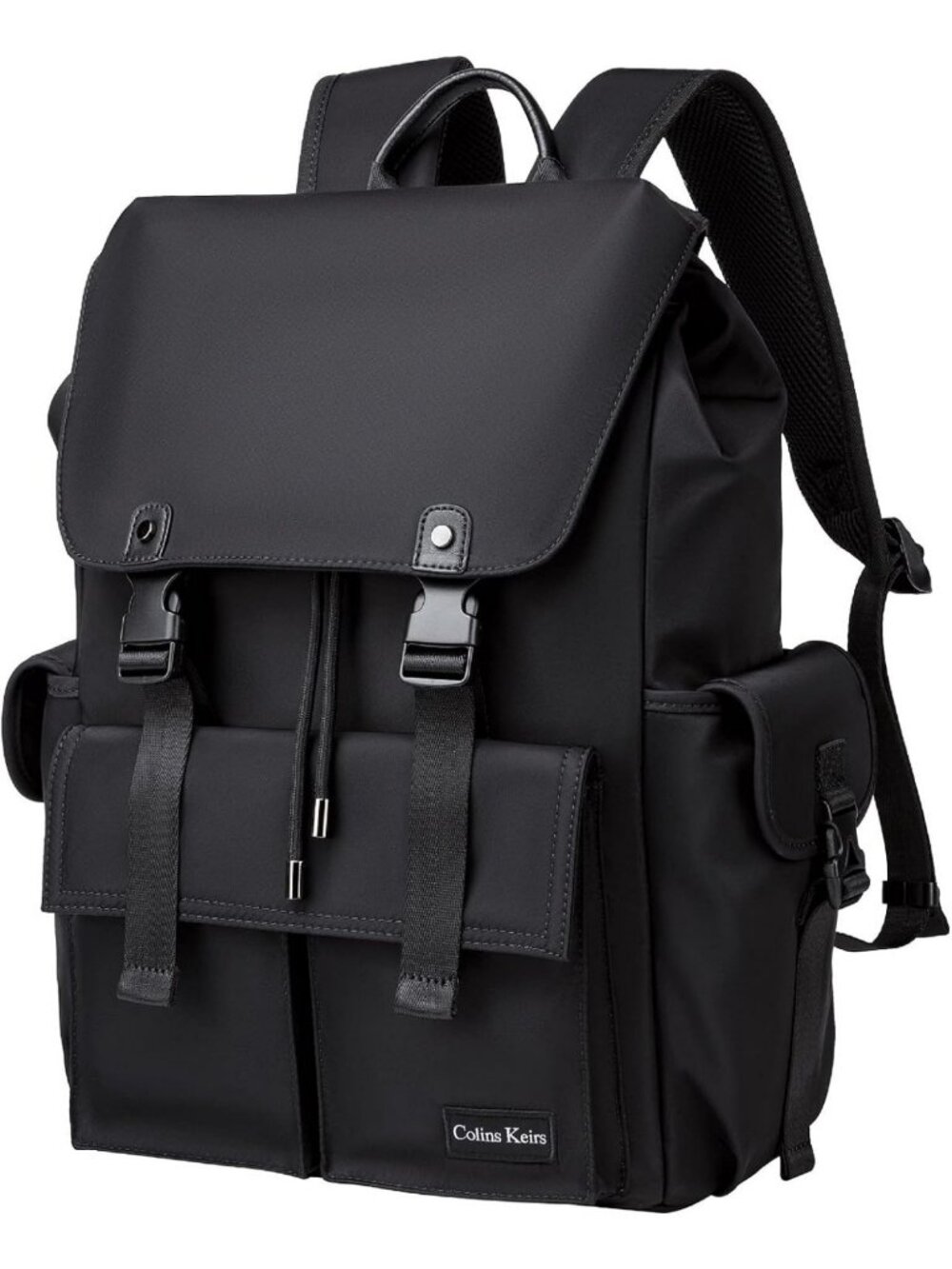Stylish Black Laptop Backpack for Travel, Fits 16 Inch Devices, Durable